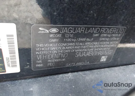 2017 Jaguar Xe 35T Premium z USA, uszkodzony, nr VIN SAJAJ4BV1HA976202